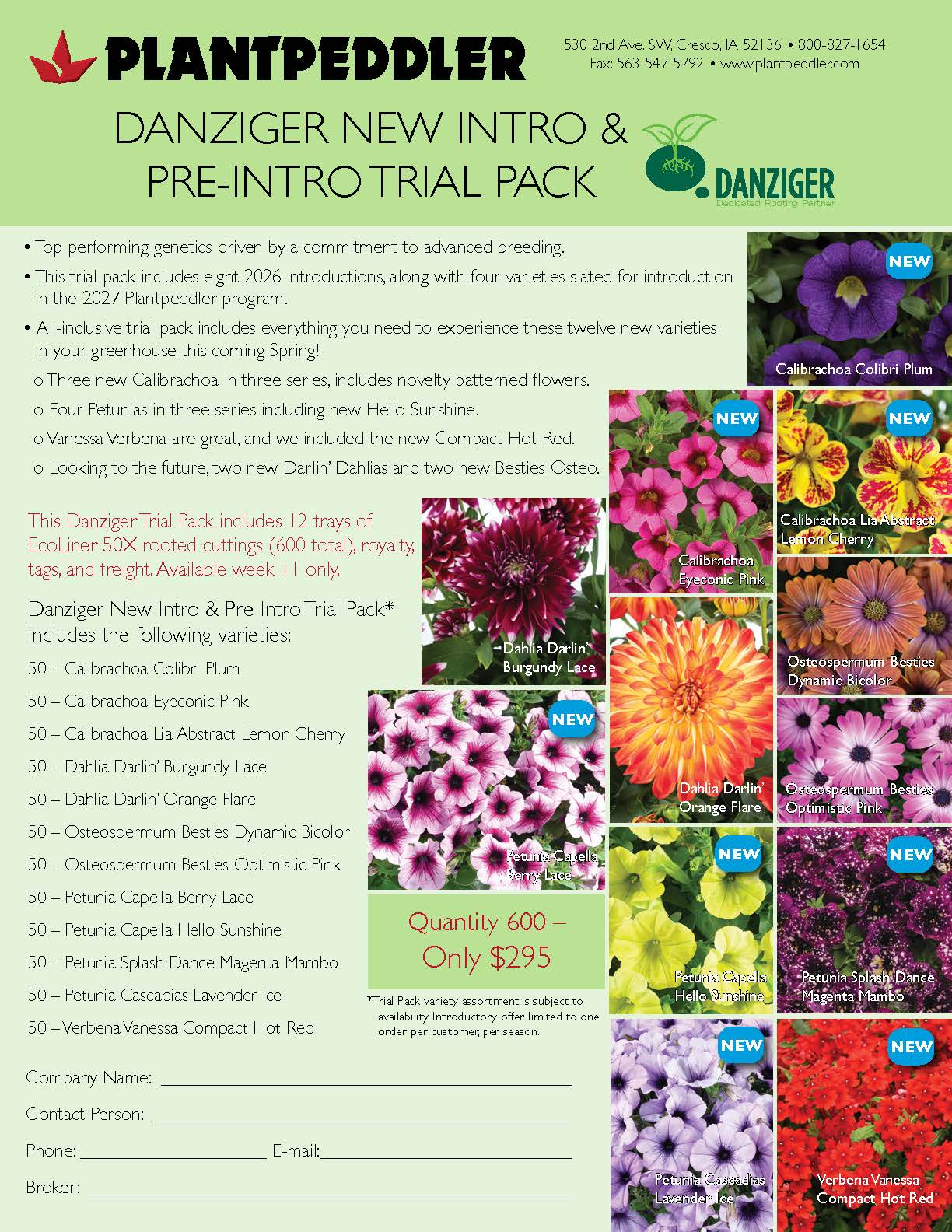 Plantpeddler Trial Pack: Danziger New and Pre-Introduction - Plant Material